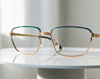 Eyeglasses CHRISTIAN DIOR Gold plated rectangular frames iconic vintage