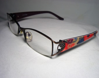 Kenzo, glasögon, halvbåge, bågar, fyrkantiga, ovala, herr, dam, super vintage