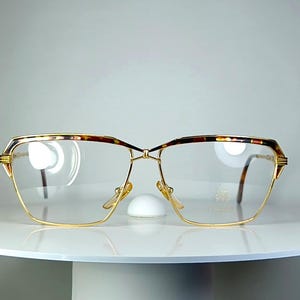 Luxury eyeglasses VON FURSTENBERG Gold plated angular frames