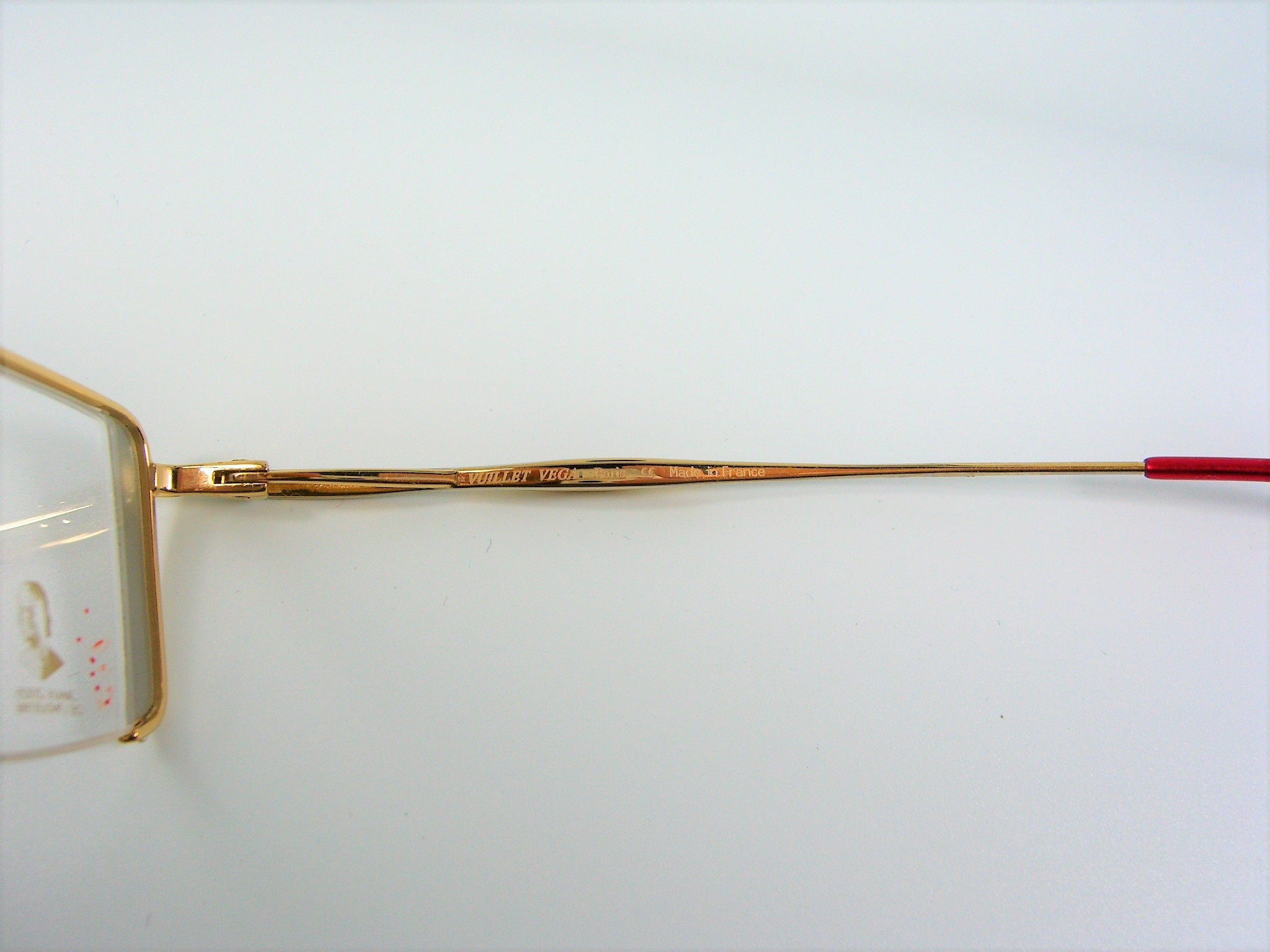 VUILLET VEGA 眼鏡 フレーム ハーフリム ナイロール 22金メッキ？ Vuillet Vega ゴールド＆プラチナチタン眼鏡、ハーフリムオーバル