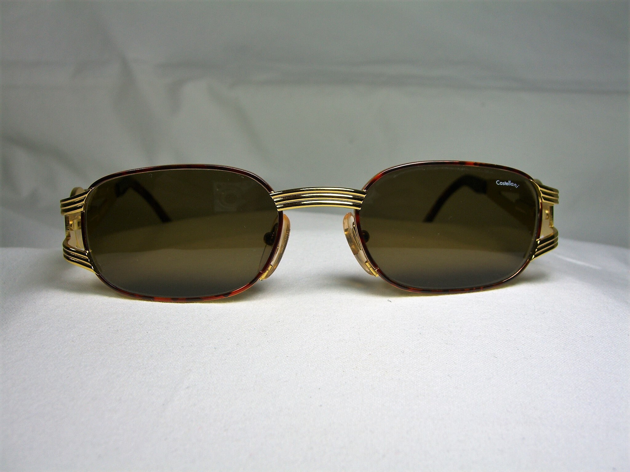 Lunettes De Soleil Vintage Castellani Target/02 Blackout - Or Rond - Neuf Avec étiquettes