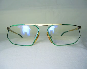 Chai, glasögon, guldpläterade, sexkantiga, fyrkantiga, bågar, herr-, dam-, ultra vintage, sällsynta