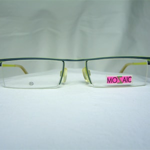 Mozaic, eyeglasses, Titanium, square, oval, half rim, frames, men&#39;s, women&#39;s, NOS, ultra vintage, very rare