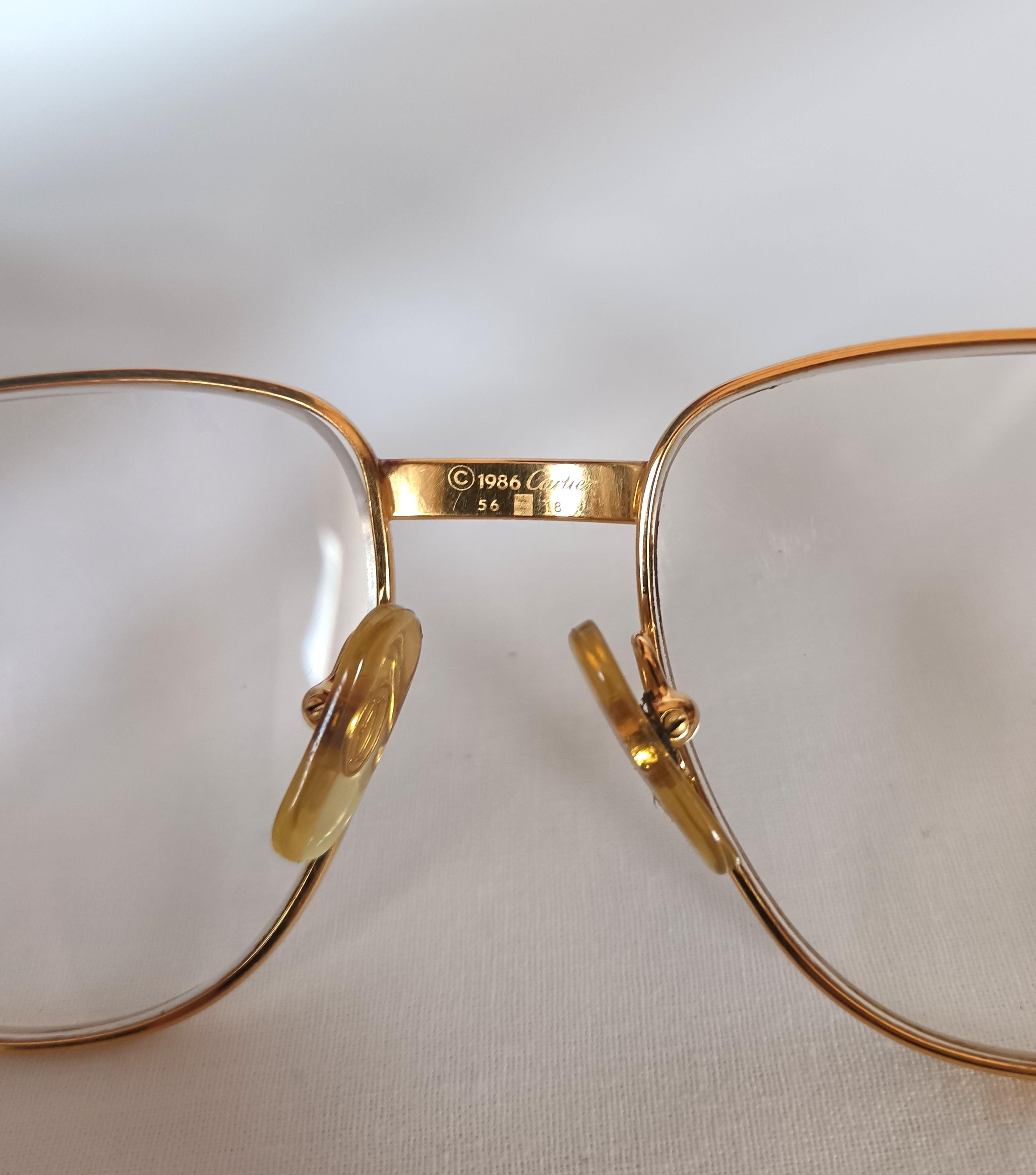 Vintage Cartier Gold Filled Eyeglasses, Romance LC Trinity Aviator 