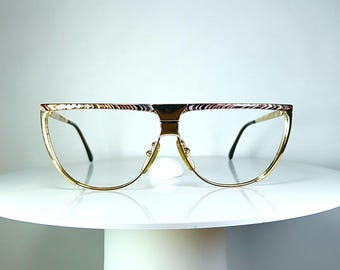 Luxus Brille LAURA BIAGIOTTI Vergoldete eckige Rahmen