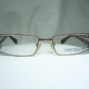 Chez Colette, eyeglasses, oval, square, half rim, frames, women&#39;s, NOS, fancy vintage, rare