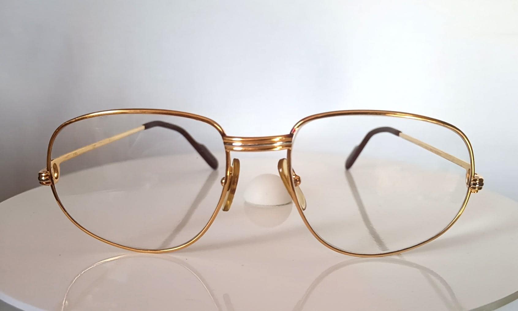 Vintage Cartier Gold Filled Eyeglasses, Romance LC Trinity Aviator 