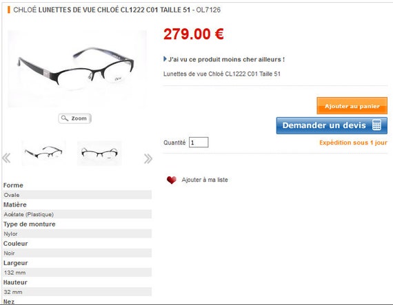 Chloe Eyeglasses Cat s Eye Oval Half Rim Women s Frames
