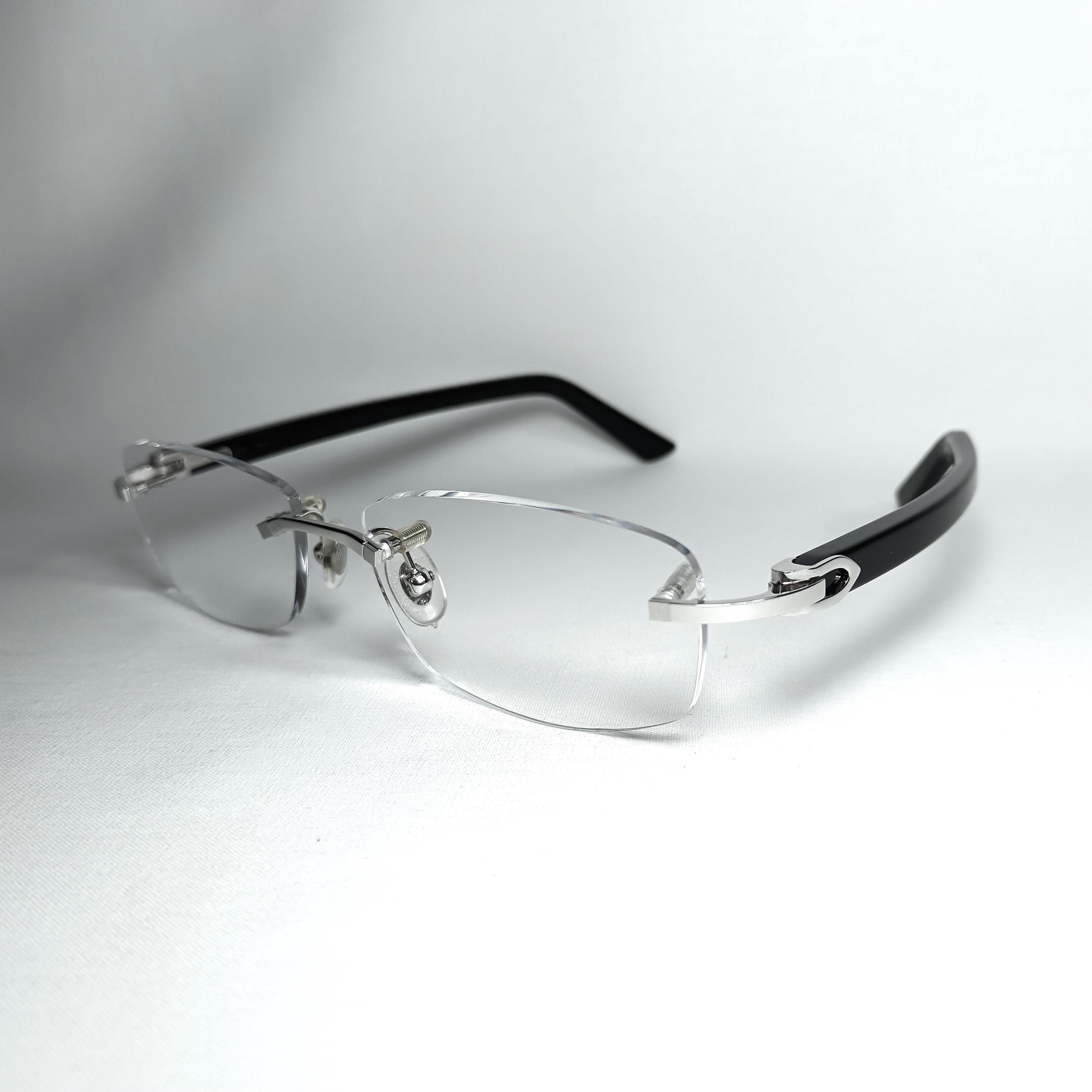 Luxury Eyeglasses, Cartier, Frames, Platinum Plated, Square, Oval