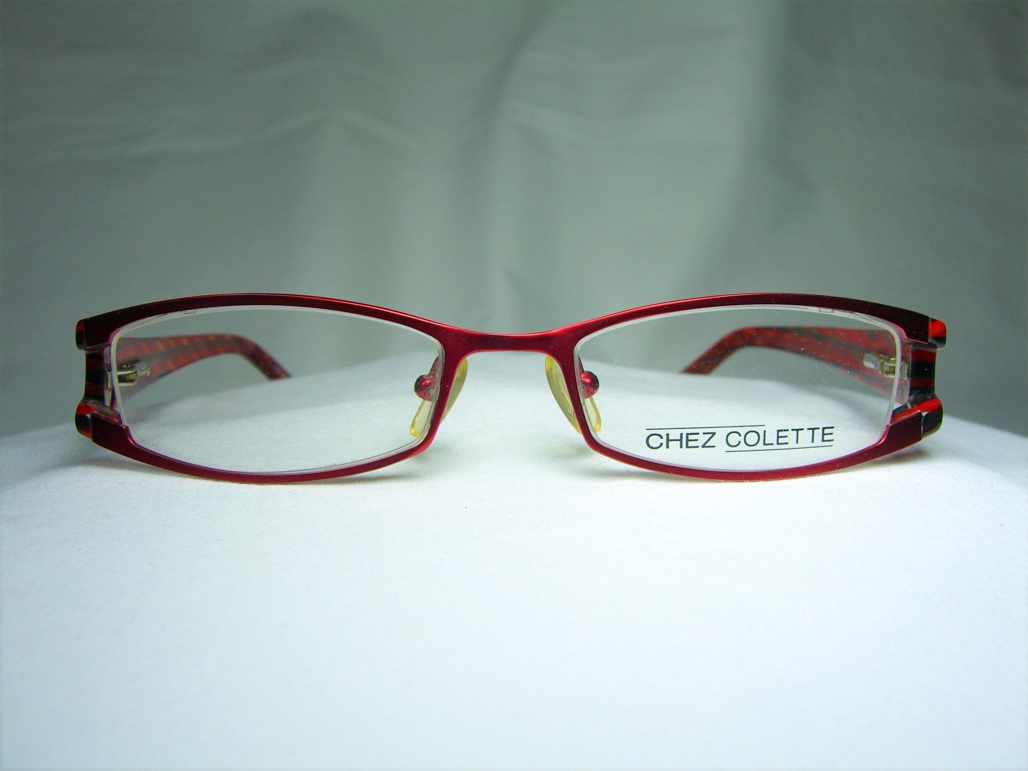 Chez Colette eyeglasses oval square half rim frames | Etsy