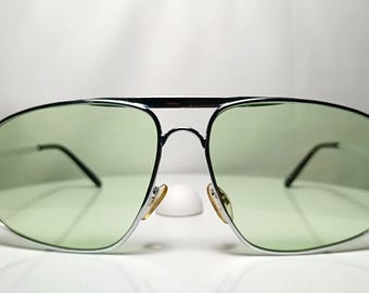 Occhiali da sole Aviator placcati in platino ERMOSOL Italia Elvis 2.0 Nuovi, rimanenze di magazzino