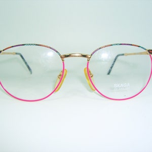 Skaga, eyeglasses, round, Panto, oval, Gold plated, frames, NOS, hyper vintage, very rare
