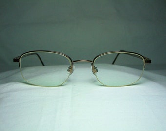 Charmant, eyeglasses, half rim, oval, round, gold plated Titanium, rare, women's,  frame, fine vintage