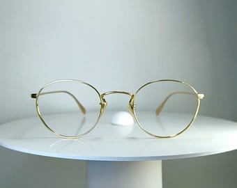 Luxury eyeglasses OLIVER PEOPLES Saddle bridge Gold plated oval Panto frames