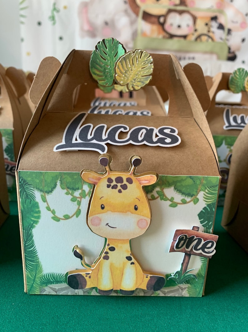 Baby Safari Animals Favor Boxes. Treat Boxes. Personalized. Etsy