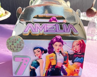 K-Pop demon hunter favor treat box.