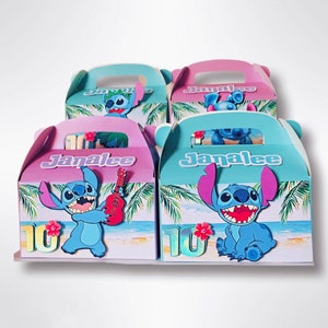 Stitch favor boxes. Custom made. Personalized.