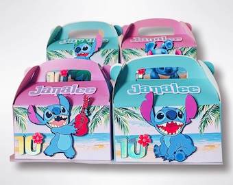 Stitch favor boxes. Custom made. Personalized.