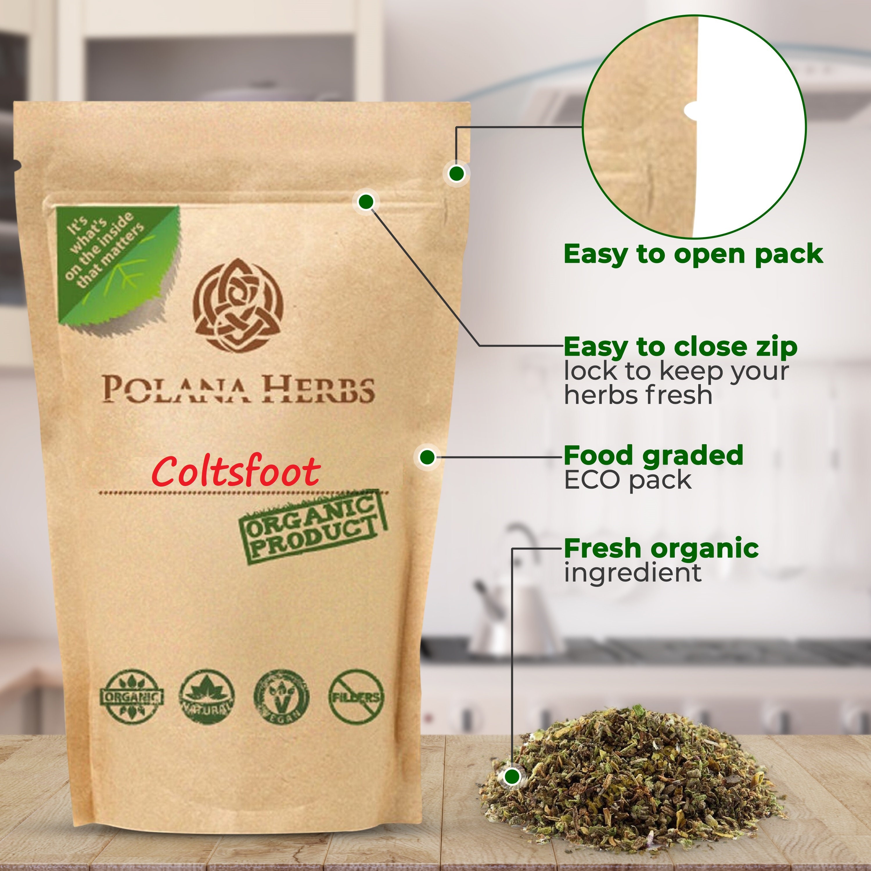 Organic Coltsfoot Leaf Herbal Tea: Smokers & Dry Cough Remedy