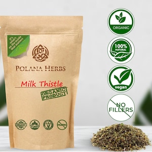 Organic Milk Thistle Powder Grounded Seeds 426mg Silymarin/100g, Silybum Marianum Liver Detox,, Lowers Cholesterol, Anti-aging Properties