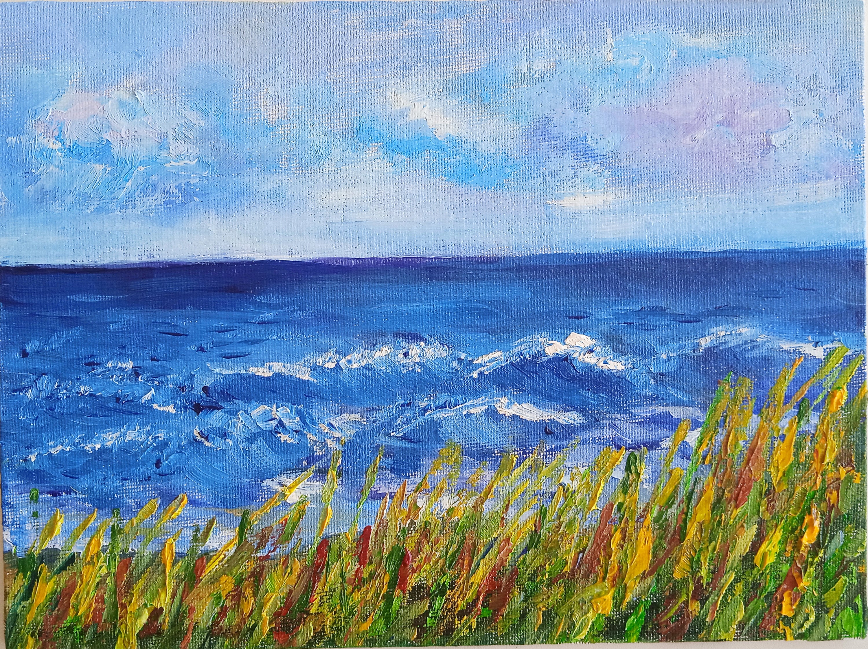 Seascape Painting Original Oil Painting on panel Modern Wall Etsy