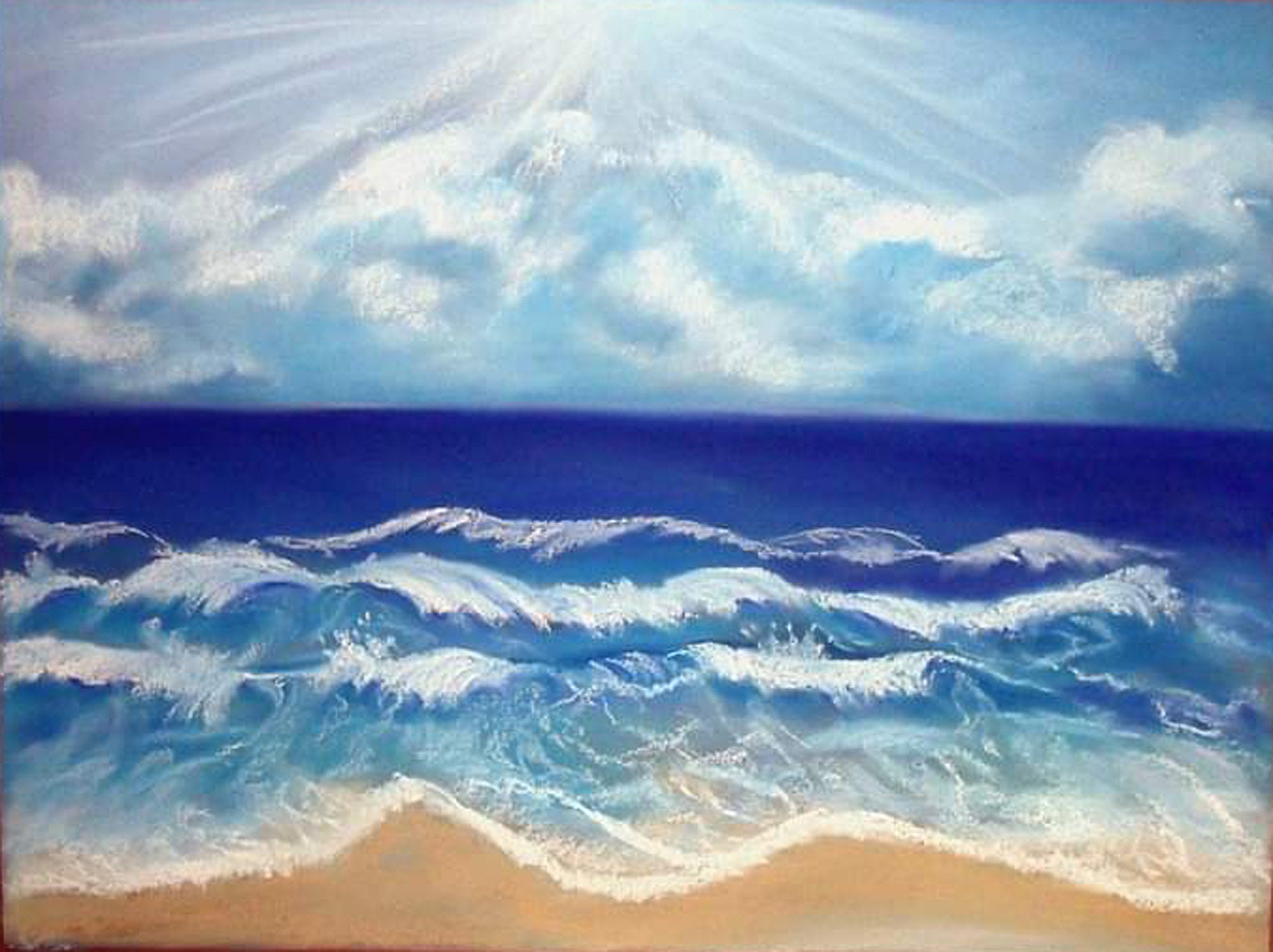 Seascape Painting Sea ORIGINAL PASTEL PAINTING Wall art sea Etsy