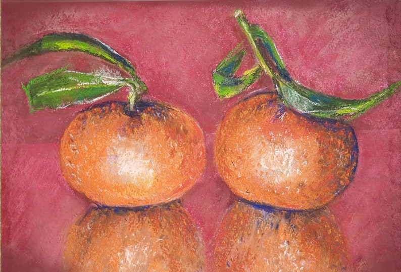 Tangerine Painting Fruit Wall Art Original Art Still Life Citrus Tangerine Painting Fruit Wall Art Original Art Still Life Citrus
