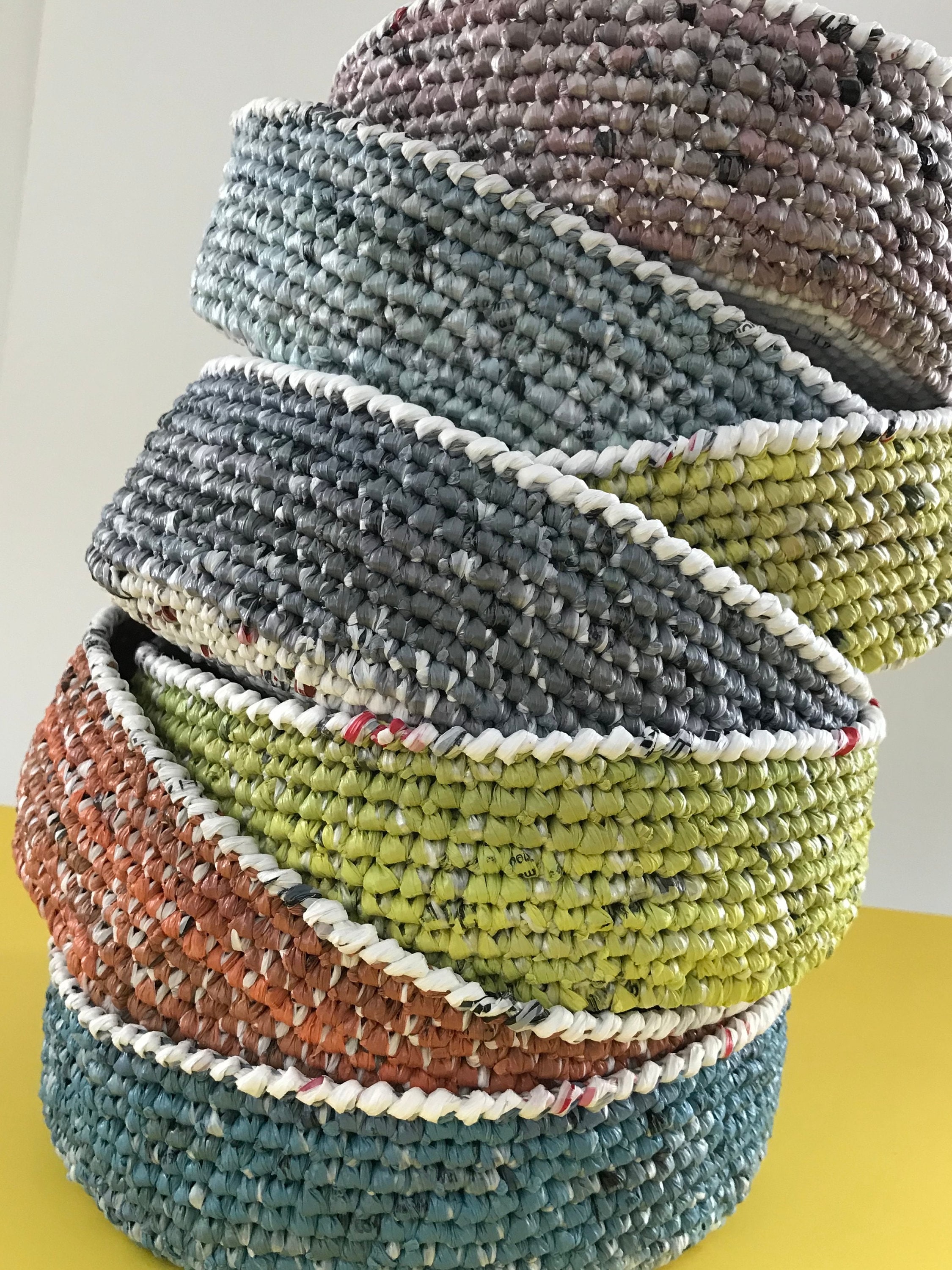 Baskets Made of Recycled Plastic Bags Etsy