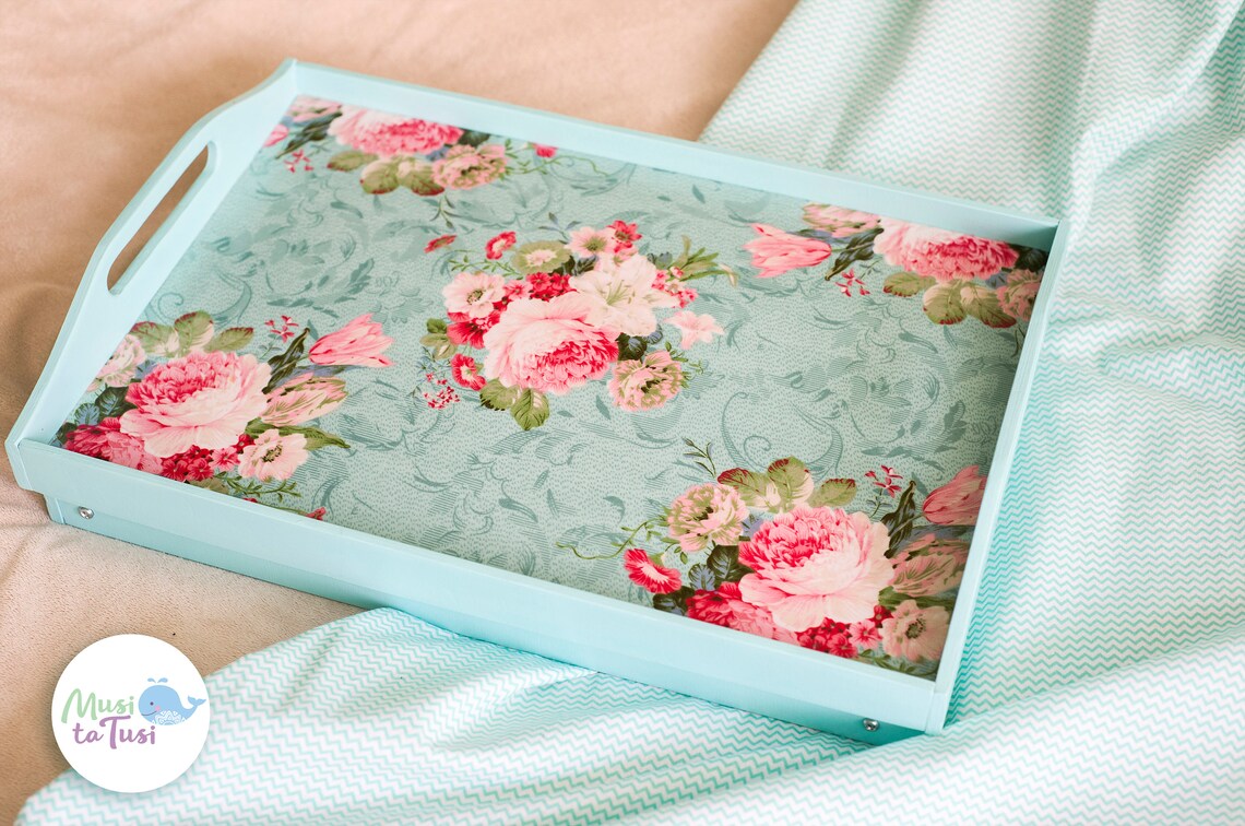 Breakfast in bed tray with legs Bed tray Laptop tray Wooden Etsy