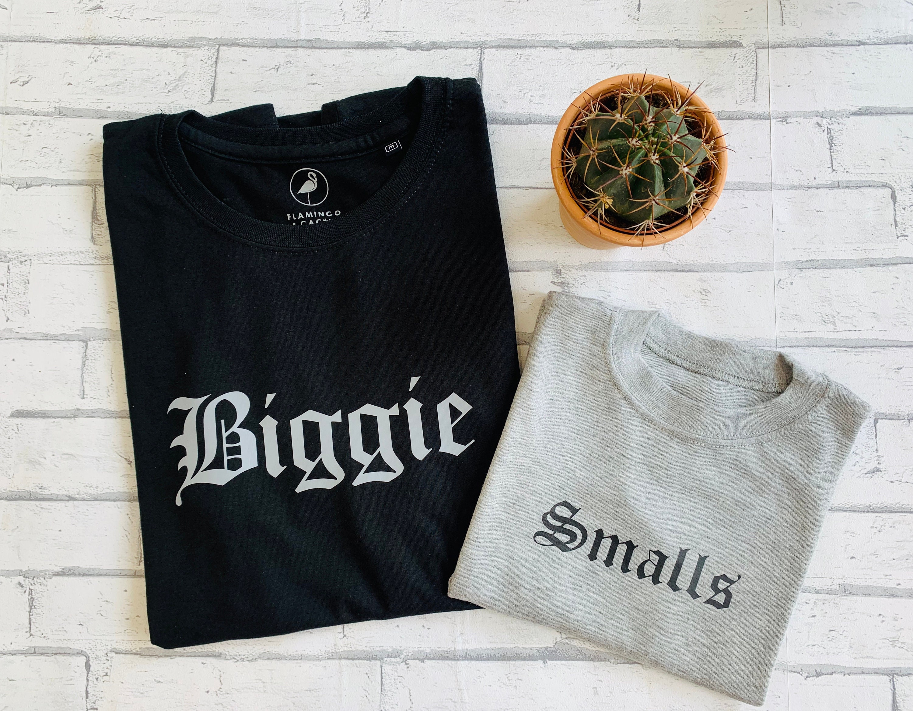 Image of Father & Son Tshirt Set Biggie Smalls Duo Tee T Shirt Big Man Little Dad Top