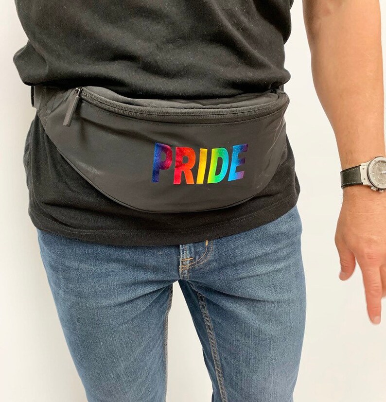 Metallic rainbow gay pride fanny pack bumbag Etsy