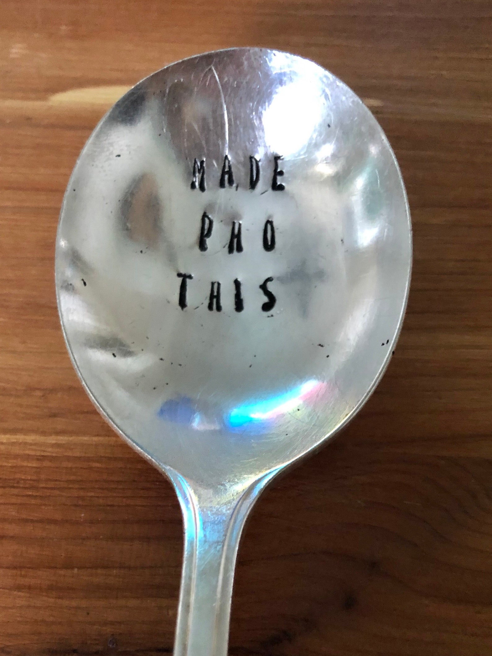 Stamped Soup spoons with funny sayings puns Etsy