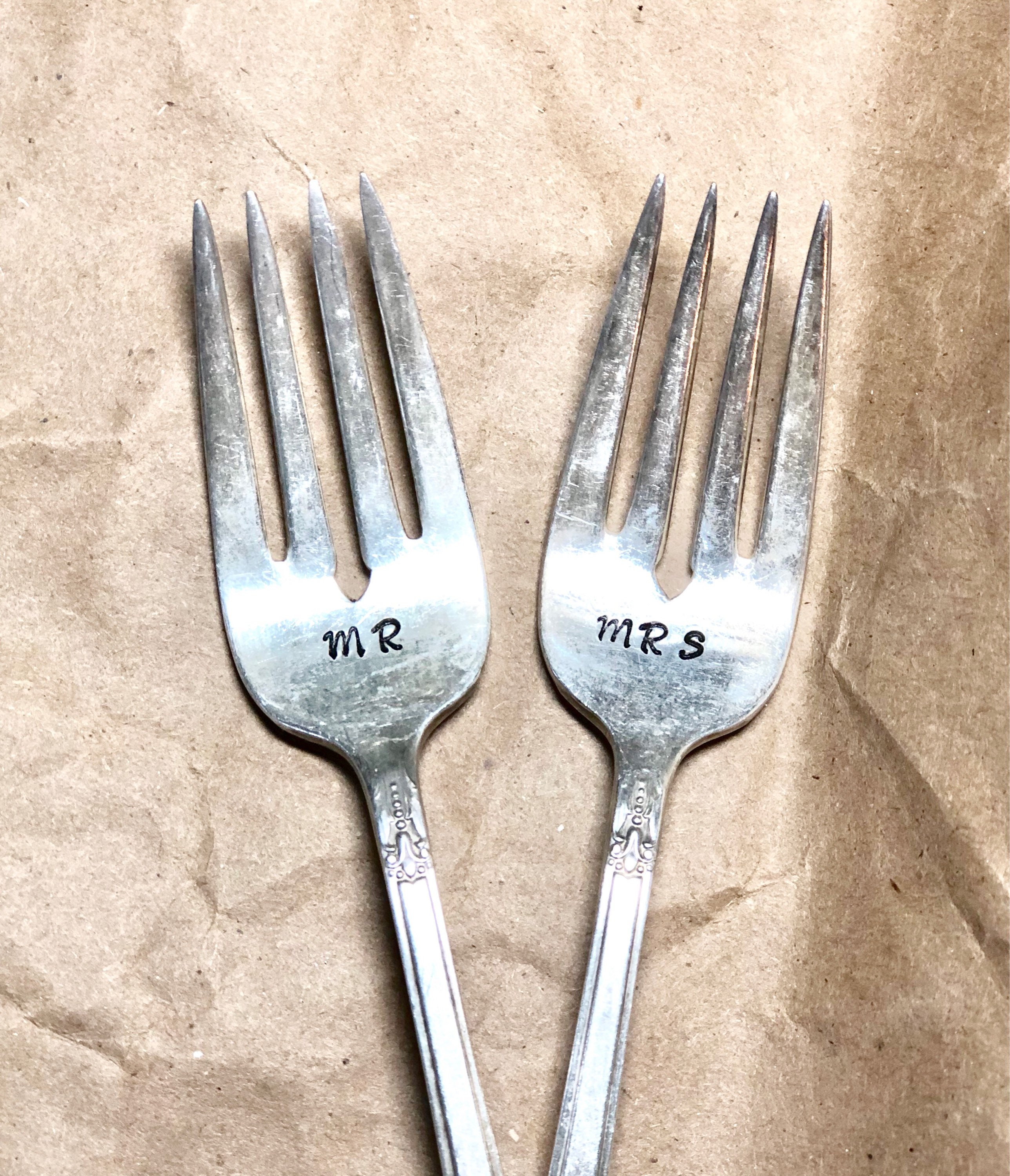 stamped fork funny and cute sayings silver plated Etsy
