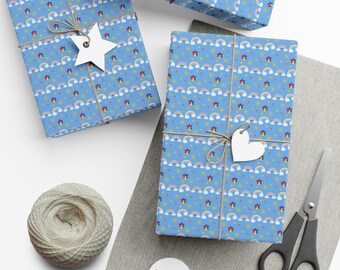 Colorful Rainbow 'Rella Blue Wrapping Paper, Gift Wrap Papers - Perfect For Boys & Girls Birthdays, Baby Showers, Holidays, and Parties!