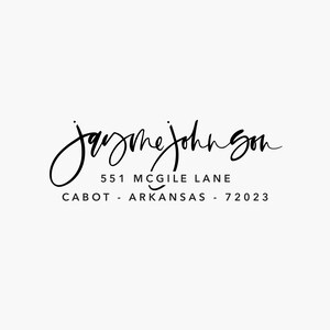 Custom Hand Lettered Calligraphy Full Name Return Address Stamp With Digital Download Option Available