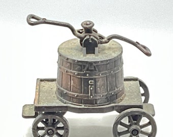 Gorgeous collectible and vintage railroad handcar, miniature pencil sharpener, iron, die cast.