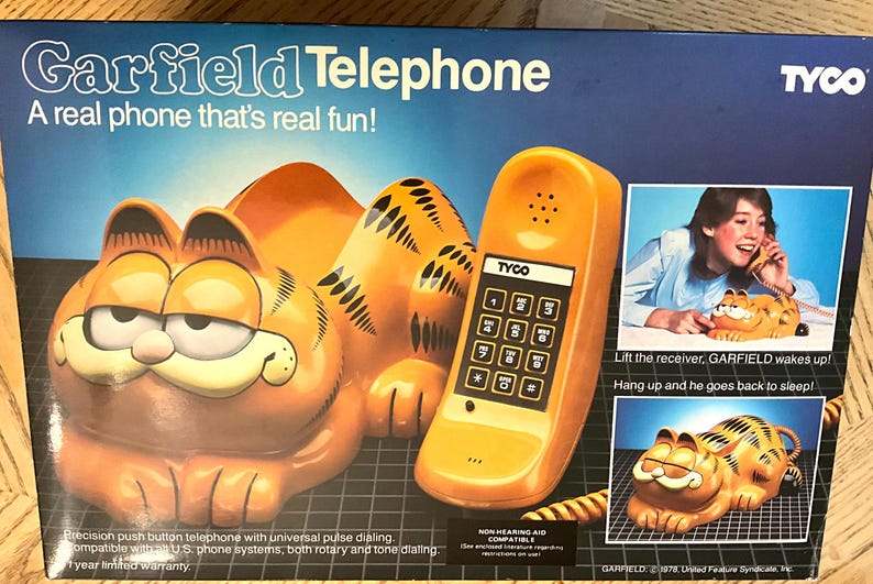 Gorgeous Collectible and Vintage Garfield as Telephone. Phone TYCO 1981 ...