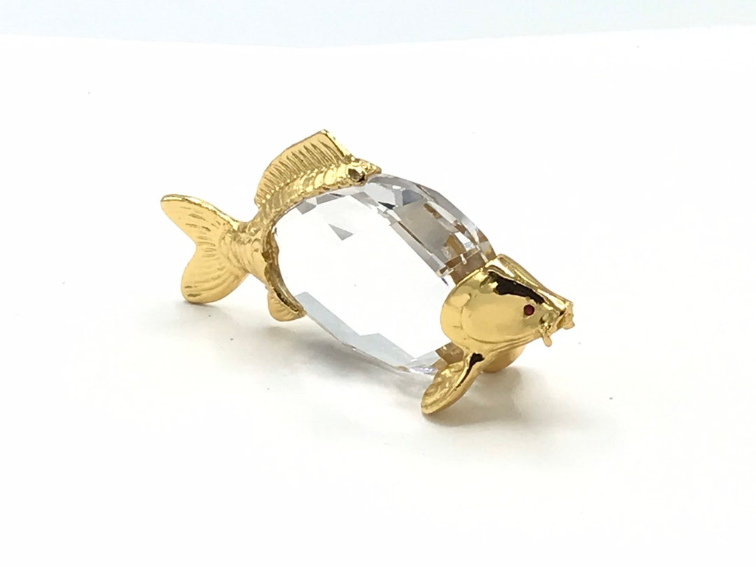 Vintage Gold Tone and Crystal Fish, Decoration - Etsy