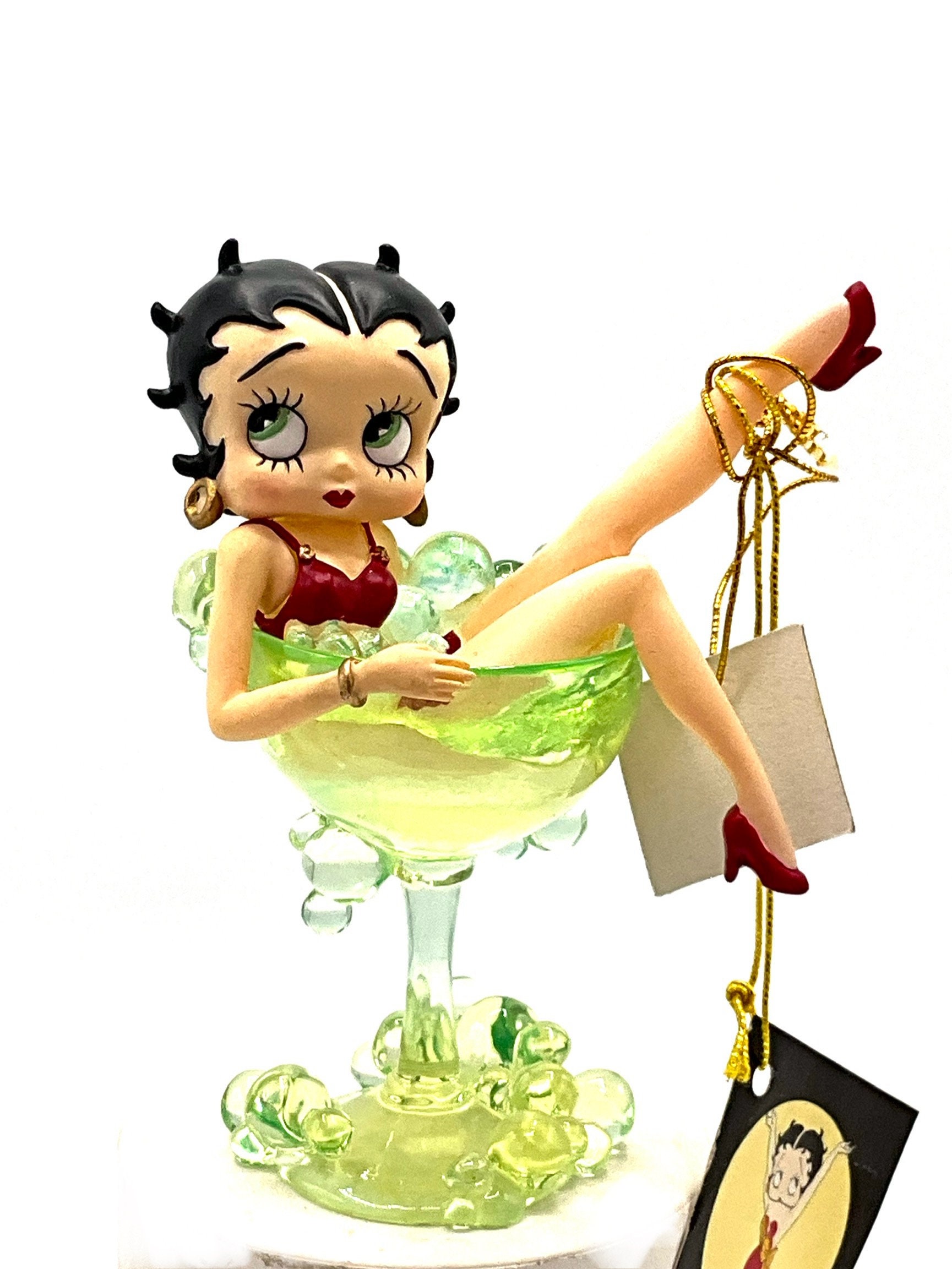 Betty Boop フィギュア カクテルグラス Gorgeous Vintage Betty Boop on a Martini Glass, Red Dress