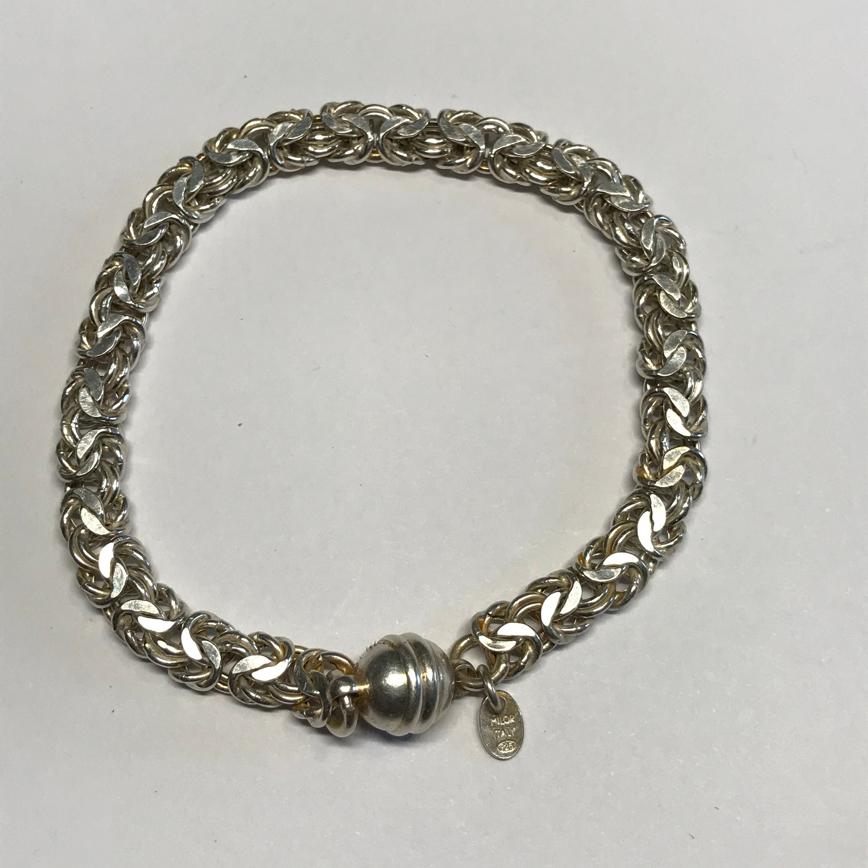 925 Milor Italy / Sterling silver chain bracelet / loosely Etsy