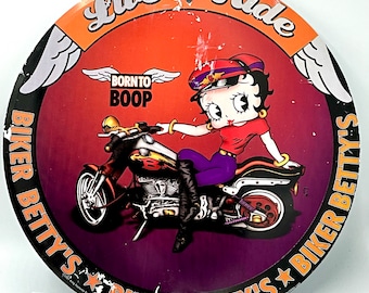 Betty Boop Live To Ride 壁掛けプレート Gorgeous Collectible and Vintage Tin Sign Betty Boop Live to Ride