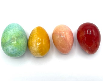 CHOICE Polished Vintage Marble Stone Eggs Yellow Blue Red Green Purple CHOICE 