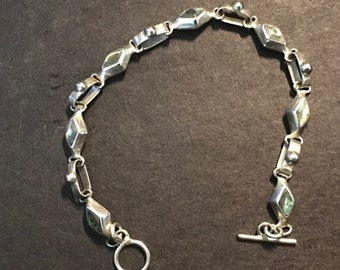 Alpaca mexico bracelet with abalone