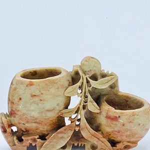 Vintage  sandstone  carved  small vase.