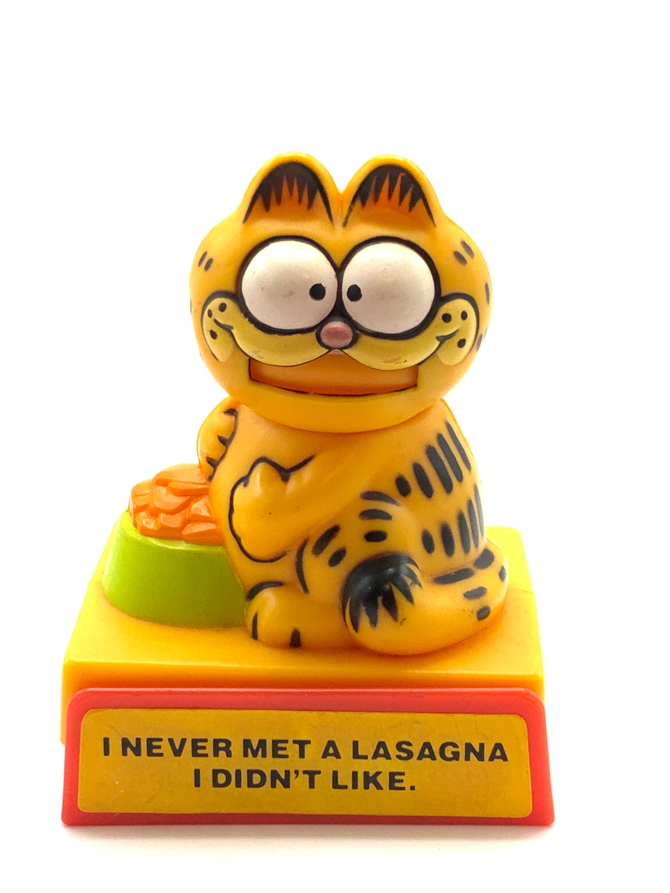 Garfield ベッドで寝るフィギュア 1978年製 Vintage Garfield Push the Head and Garfield Smile, Figurine