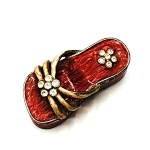 Gorgeous collectible and Vintage  enamel trinket shoes. Sandal jewelry box
