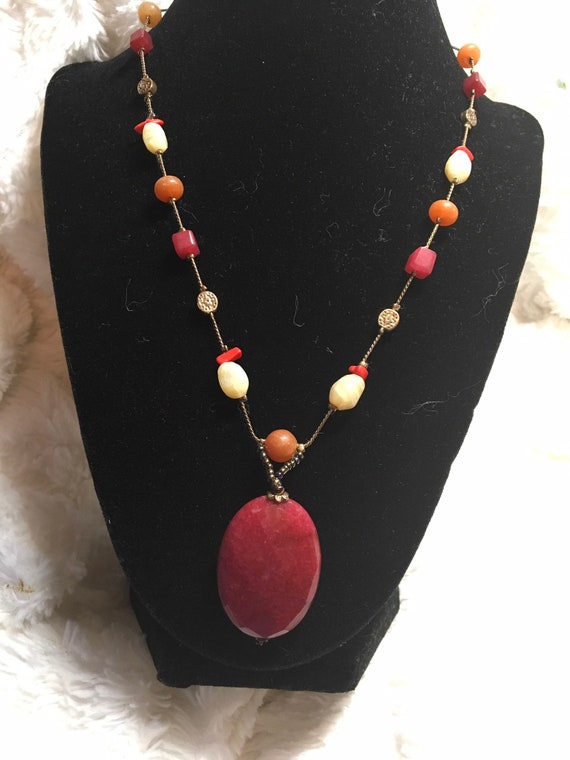 Lia Sophia, red necklace , coper tone,multicolored - image 8