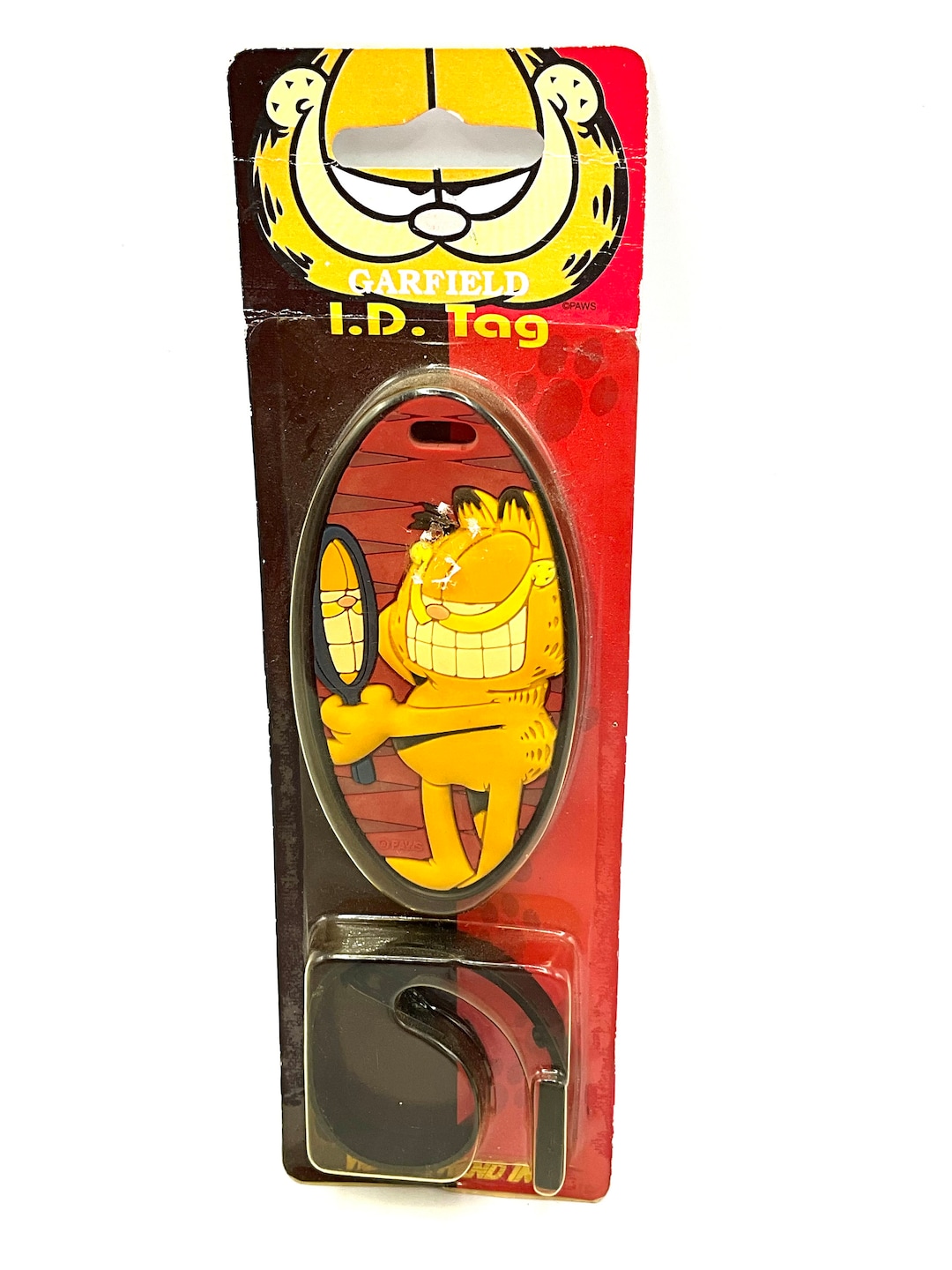 Gorgeous and Vintage Garfield Bag Tag, Teeth Mirror. Cat, Orange