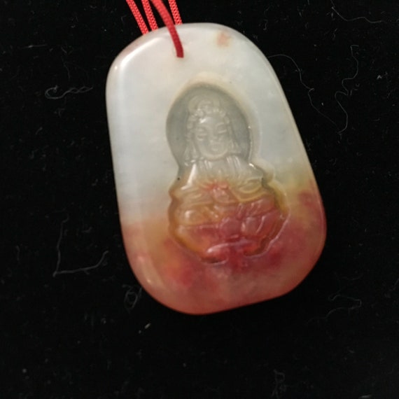 Natural red and red agate pendant - image 1