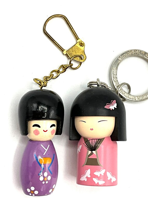 Gorgeous Collectible Asian Wood Doll Keychain. - Etsy